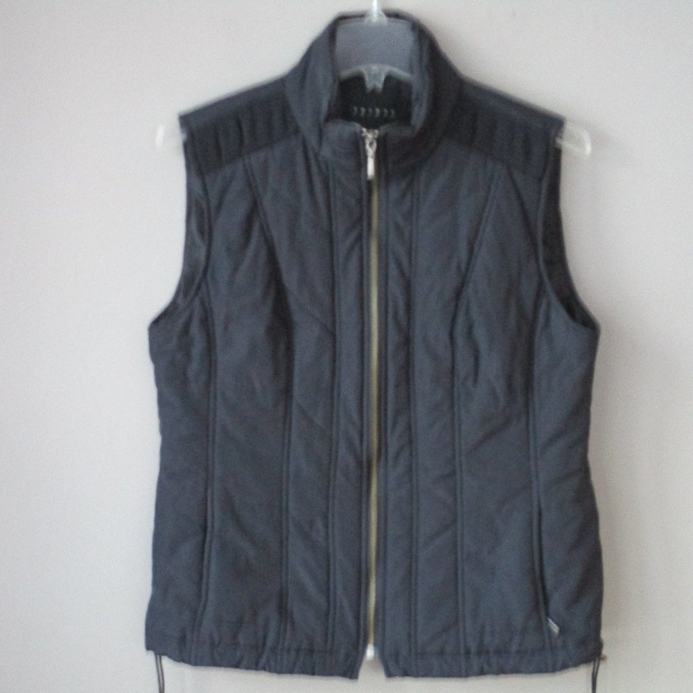 Womens Tribal Black Nano Puffer Vest Size Small Elastic Stretch on back